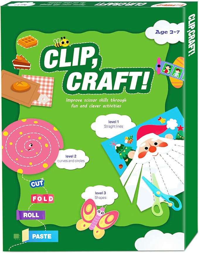 Toddler Scissor Skills Activity Book, Fun Arts and Crafts for Kids 4-6, Preschool Learning Toys Fine Motor Skill Cutting Art kit, 2 Safety Scissors, Birthday Gifts for Girls & Boys Ages 3, 4, 5, 6, 7 by HAOWWLAISpaceSavingHangers