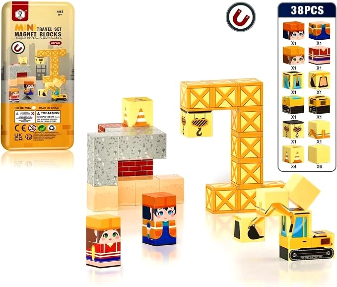 Magnetic Building Blocks 38 Pieces STEM Toy Set Ages 3-8 - Image 2