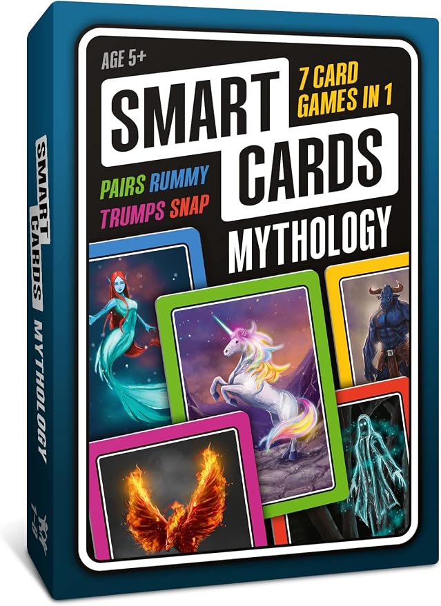 SMART CARDS Mythology, 7 Games in 1, Gift and Stocking Stuffer by PoptacularGames