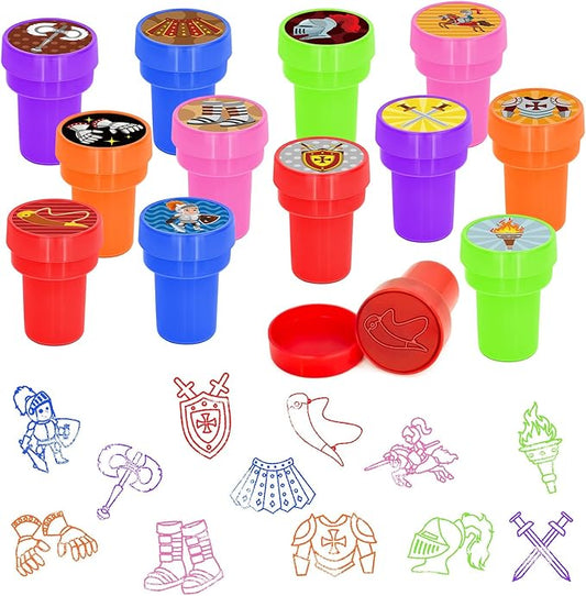 Cinrobiye 24 Pcs Armor of God Stampers Party Favor Set, Cute Christian Bible Stamps for Kids Church School, Sunday School Rewards, Classroom Prizes, Goody Bag Fillers, Faith Based Party Supplies by Cinrobiye
