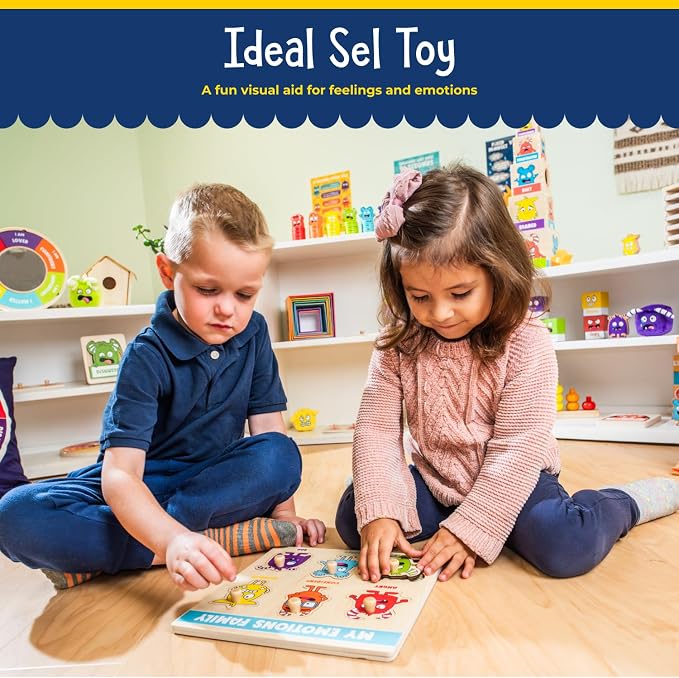 Open The Joy My Emotions Family Peg Puzzle – Emotional Recognition & Social Skills Puzzle for Kids | Montessori-Style Wooden Puzzle with 6 Emotion Pieces | Ages 4+ - Image 6