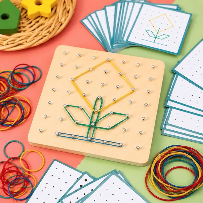 1 Piece Sensory Toys Wooden Math Manipulatives Early Learning Geometric Shapes Puzzle for Problem Solving Suitable for Preschool Home Classroom, Style to 1 - Image 7