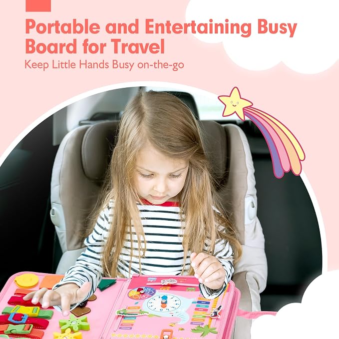 hahaland Busy Board for Toddlers Boys Girls Montessori Toys for 3+ Year Old - Image 4