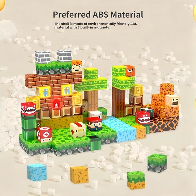 137 Pcs Magnetic Building Blocks, Enhance STEM Learning,Creative Play & Logical Thinking,Durable&Vibrant Color with Light Up Blocks,Ideal for Classroom&Screen-Free Entertainment (Wonderful Adventure) - Image 6