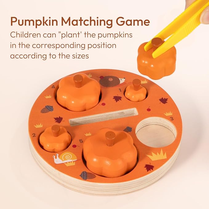 Pumpkin Picking Magnetic Tree Toy, Montessori Toys for 3 4 5 6 Year Old Kid - Image 3