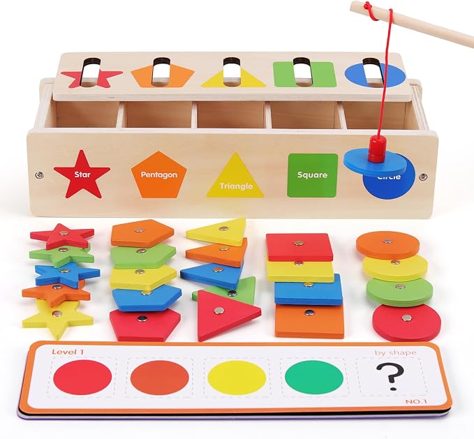 Montessori Magnetic Color Shape Sorting Matching Box, by AISHUN