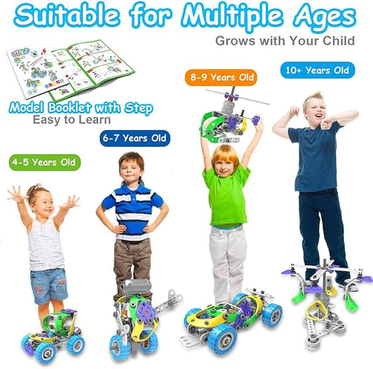 10 in 1 Electric STEM Toys for 5 6 7 8 9+ Year Old Boy Girl Birthday Gifts Educational Building Toys for Kids Ages 4-8 5-7 8-12 Stem Activities Construction Toy for Boys 6-8 8-10 Valentine Idea Gift