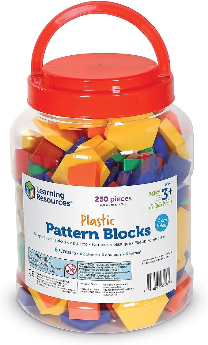 Learning Resources Plastic Pattern Blocks - Set of 250, Ages 3+ - Image 4