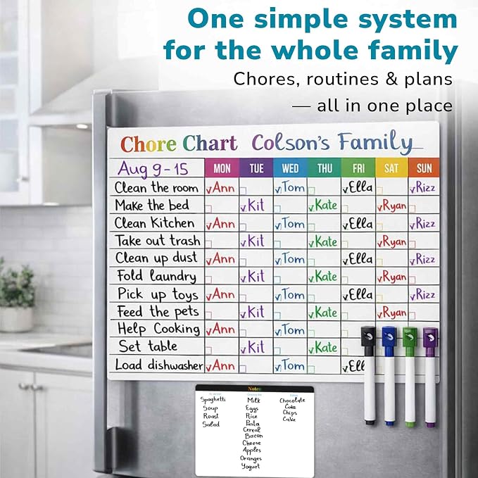 Magnetic Chore Chart for Kids at Home - Gift Reward Visual Schedule Chart - Image 3