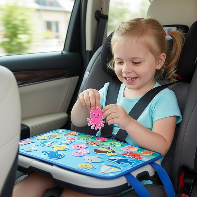 WATINC Travel Felt Board Story Set - 25PCS Portable Felt Board Educational Birthday Gift for Boy Girl Toddler, Under the Sea Storytelling Preschool Early Learning Interactive Play Kit (Ocean Animals) - Image 4