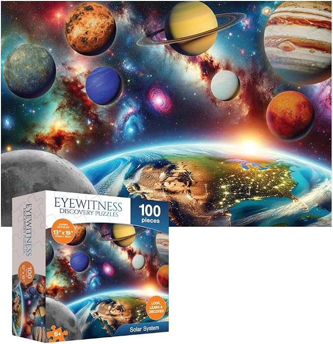 Eyewitness Discovery Puzzle Solar System, 100 Piece Jigsaw for Kids, Educational Learning Toy for Boys & Girls, Children Ages 5+ by EyewitnessDiscoveryPuzzles