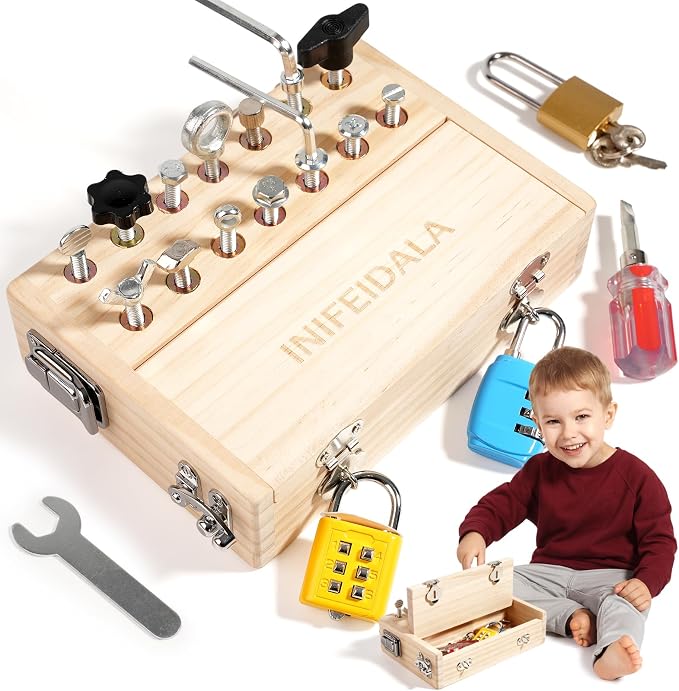 INIFEIDALA Montessori Busy Board Toys for 3 4 5 6 Year Olds by INIFEIDALA