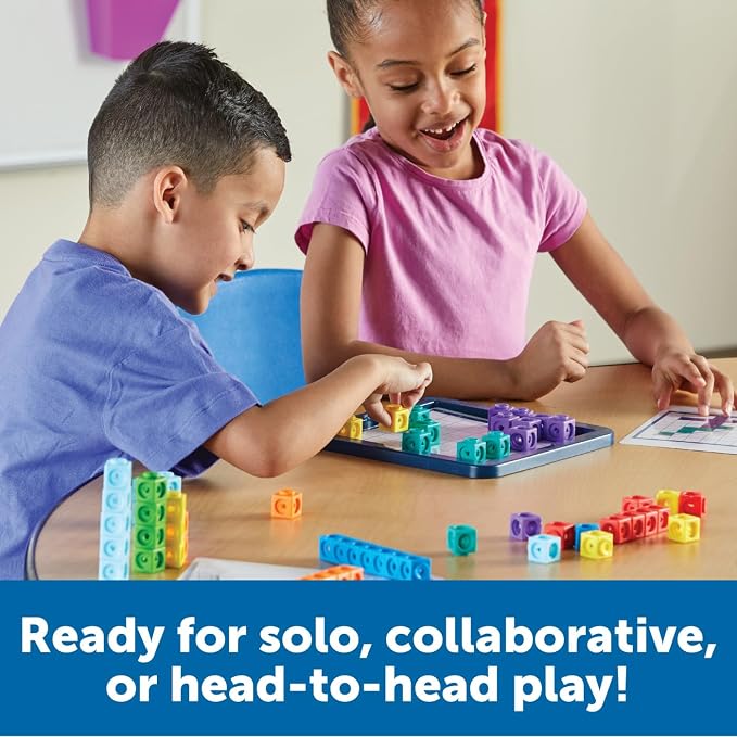 Learning Resources MathLink Cubes Brain Puzzle Challenge, 80 Pieces, Ages 5+, Classroom Must Haves, Preschool Activities, Teacher School Supplies, Math Manipulatives - Image 2