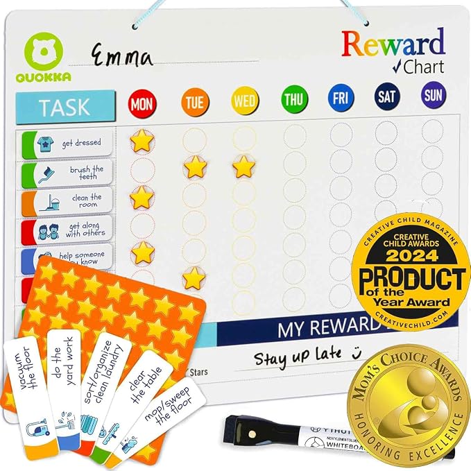 Reward Chart for Kids - Magnetic Behavior Chore Chart for Kids at Home by QUOKKA
