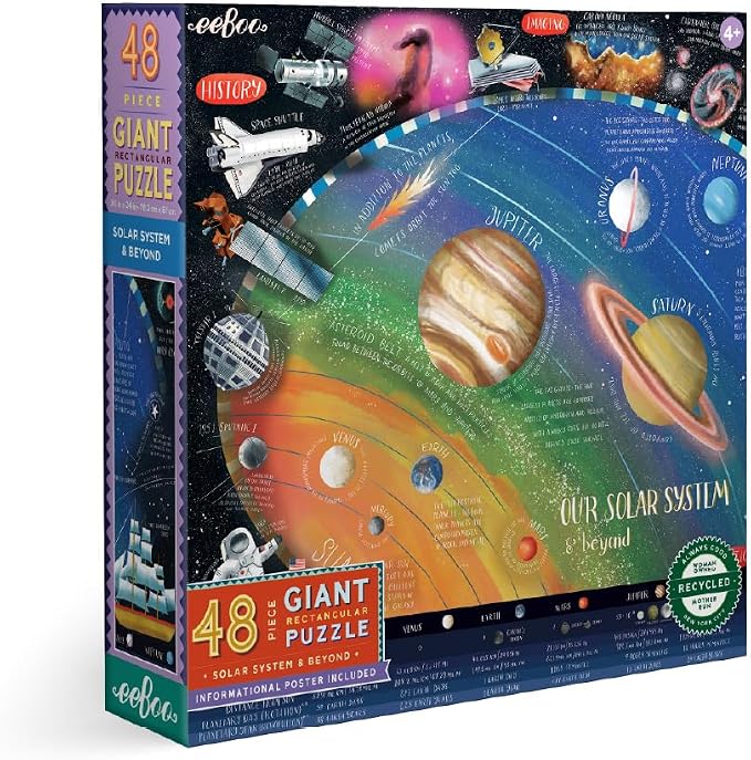 eeBoo Solar System 48 Giant Piece Children's Puzzle, 30" x 24" by eeBoo