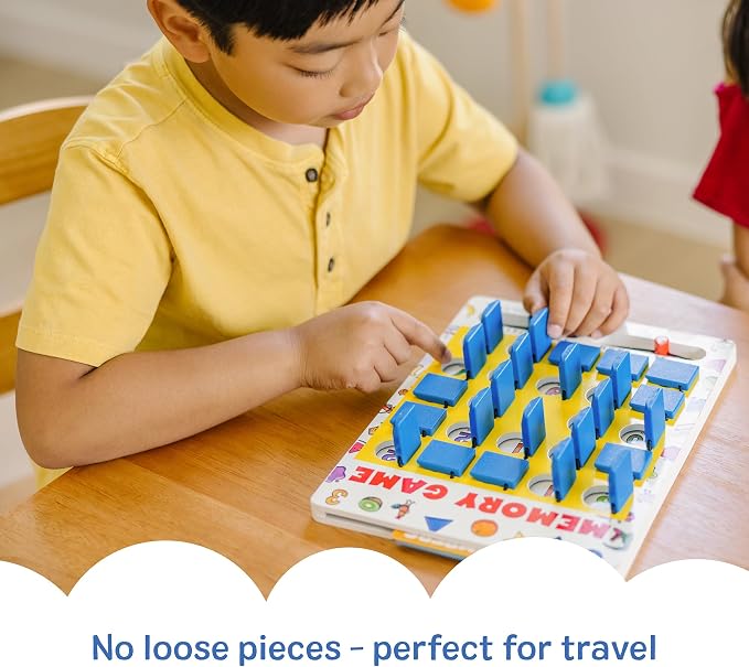 Melissa & Doug Flip-to-Win Portable Wooden Travel Game Board with 25 Flaps & 7 Double-Sided Memory Game Cards—Animals, Colors, Fruits, Shapes & Much More—Preschool Toys for Kids Ages 5+ - Image 4
