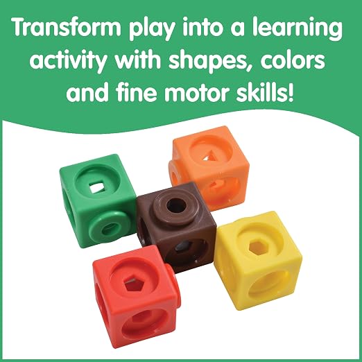 edxeducation Math Cubes, Set of 100 Counting Blocks, 5 Shapes and 10 Colors - Image 4
