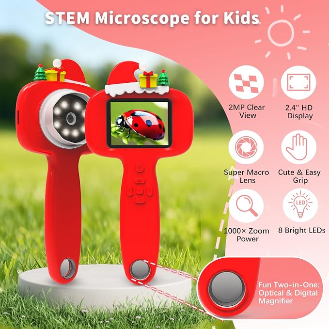 BLACKROOT Microscope for Kids, 2.4" Handheld Digital Pocket Microscope - Image 2