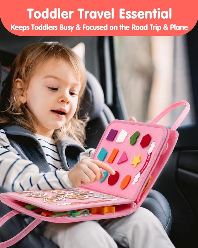 hahaland Busy Board Montessori Toys Busy Book Toddler Girl Gifts Travel Toy - Image 5