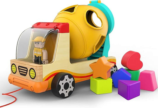 TOP BRIGHT Wooden Shape Sorter Toys for Toddlers Learning Sort and Match for 2 Year Old
