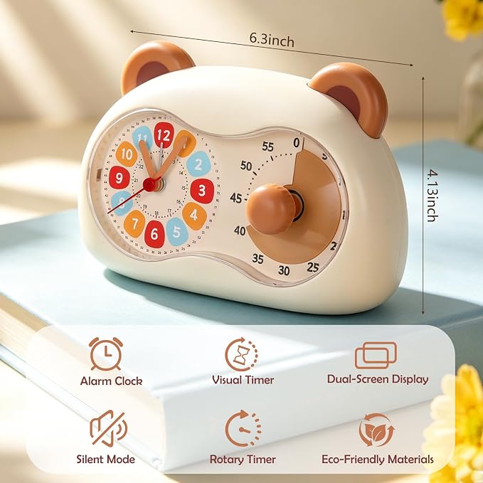 3-in-1 Alarm Clock for Kids with 60 minutes Visual Countsdown Timer - Image 4