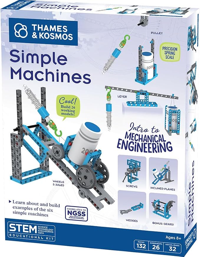 Thames & Kosmos Simple Machines Science Experiment & Model Building Kit, Introduction to Mechanical Physics, Build 26 Models to Investigate The 6 Classic Simple Machines by Unknown