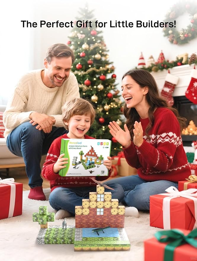 Veecafiodi Magnetic Blocks 108PCS, Dinosaur Magnetic Building Blocks with 6 Dinosaur Figures, Magnetic Blocks for Kids Ages 3-5, 4-8, STEM Construction Toy - Image 7