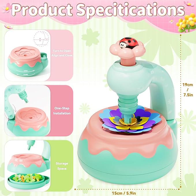 Flower Bouquet Making Kit, DIY Flower Bouquets Craft Toys for Kids, Arts & Crafts Educational Activity Set for Girls Toddler, Christmas Birthday Gift for 4 5 6 7 8+ Year Old Girls and Boys