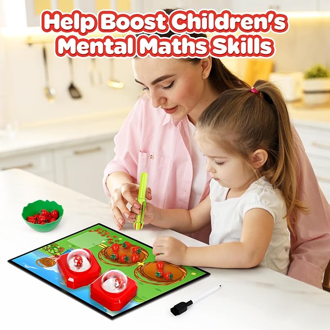 Math Board Games for Kids with Dice Poppers, Math Manipulatives Kindergarten Preschool Math Games Counters Toys, Addition and Subtraction Dice Games Homeschool Supplies Classroom Must Haves - Image 5