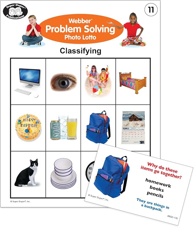 Super Duper Publications | Webber® Problem Solving Bingo, Inferencing, Sequencing, Analogies, Classifying, Predicting, and What Doesn't Belong Cards | Educational Resource for Children - Image 8