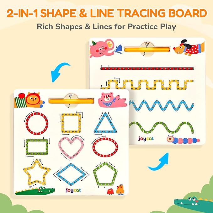 JoyCat Magnetic Animal Shapes and Lines Tracing Board, Pencil Control Toy - Image 3