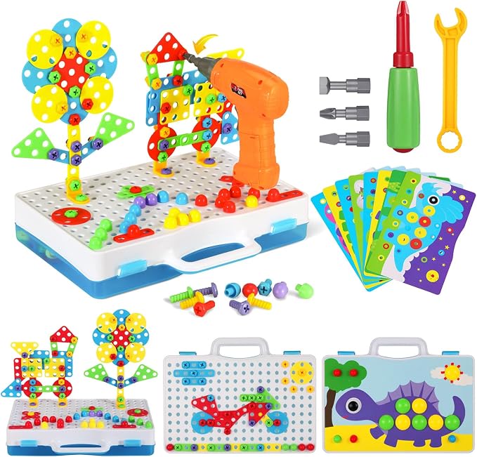 STEM Building Toys 224PCS Drill Screwdriver Set for Kids by SUPSTEM