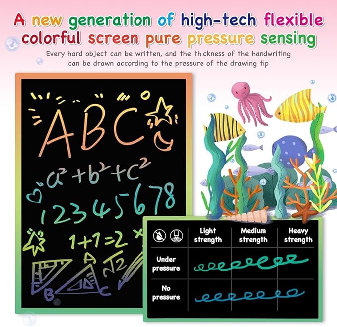 LCD Writing Tablet for Kids, 10.5 Inch Colorful Electronic Board Drawing Pad for Kids, Electronic Erasable Drawing Tablet for Boys Girls Gifts for Toddler Educational Travel Birthday