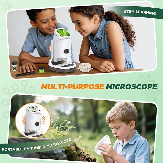Kids Digital Microscope 1000X 1080P with Screen | Handheld Pocket Microscope for Kids 5-12, Portable Rechargeable STEM Science Kit, Educational Toy Gift for Boys & Girls (2026 New) - Image 4