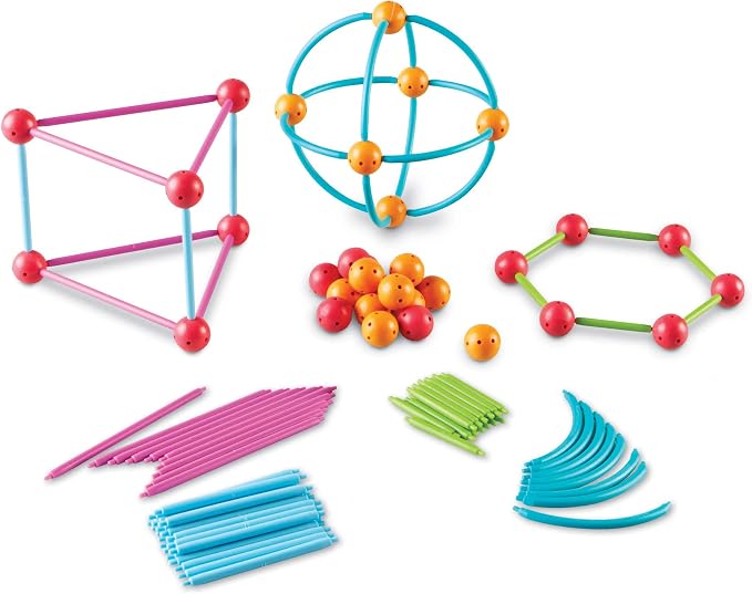Learning Resources Geometric Shapes Building Set - 170 Pieces, Ages 5+ Math Learning Games for Kids, Early Math Skills, Back to School Activities, Classroom Games for Teachers - Image 2