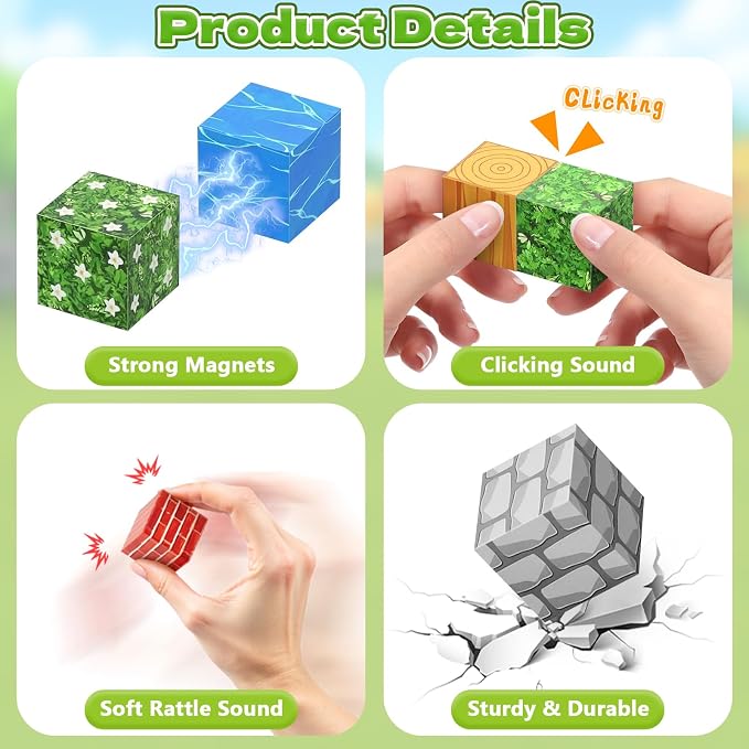 150PCS Magnetic Blocks - 0.8" Magnetic Building Blocks for Kids - Image 6