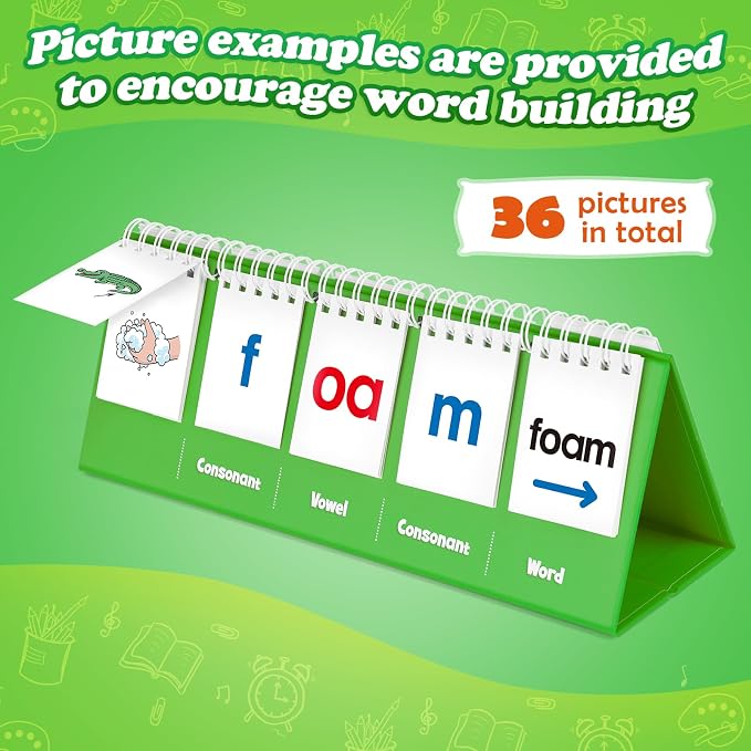Aizweb CVVC Word Games,Phonics Games Flash Card for Preschool Kindergarten Classroom,Learn to Read,Reading Manipulative Spelling Educational Toy Learning Activity Speech Therapy Teacher Supplies - Image 4