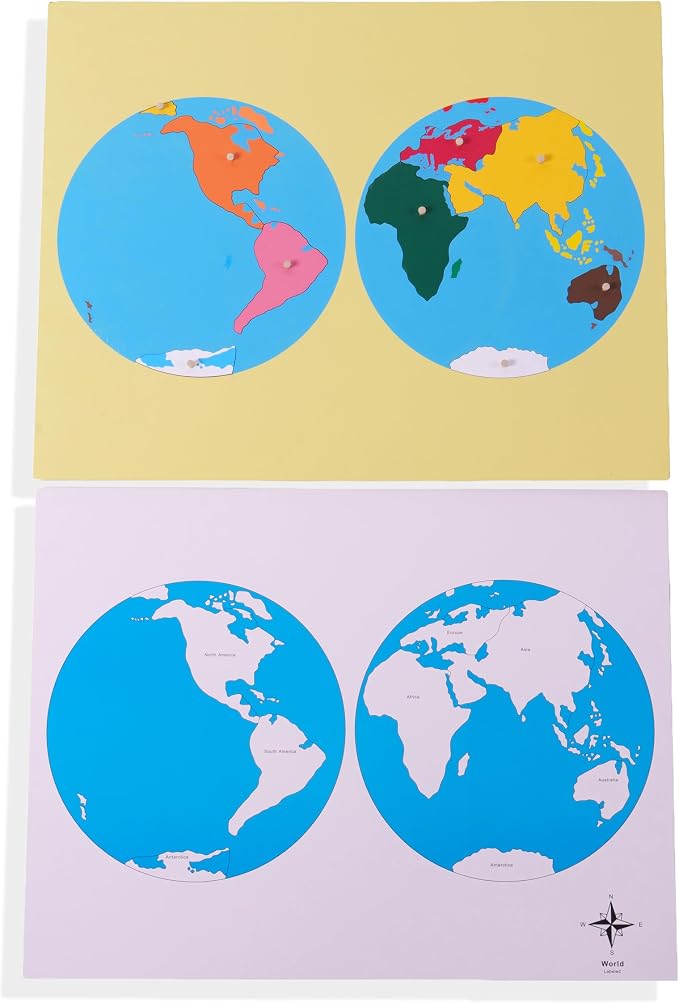 Premium Montessori Wooden Map Puzzle Set 23”, 8 Large Geography Puzzles: World, USA, Canada, Europe, Asia, Africa, North & South America with Control Cards, Kids Gift, Homeschool Learning Materials - Image 9