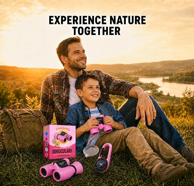 Binoculars for Kids – Perfect Toy for Little Boys and Girls – Extensive Set Incl. Magnifying Glass & Compass – Powerful Magnification 8X21 – 3 to 12 Year Old Kids for Toddler - Image 6