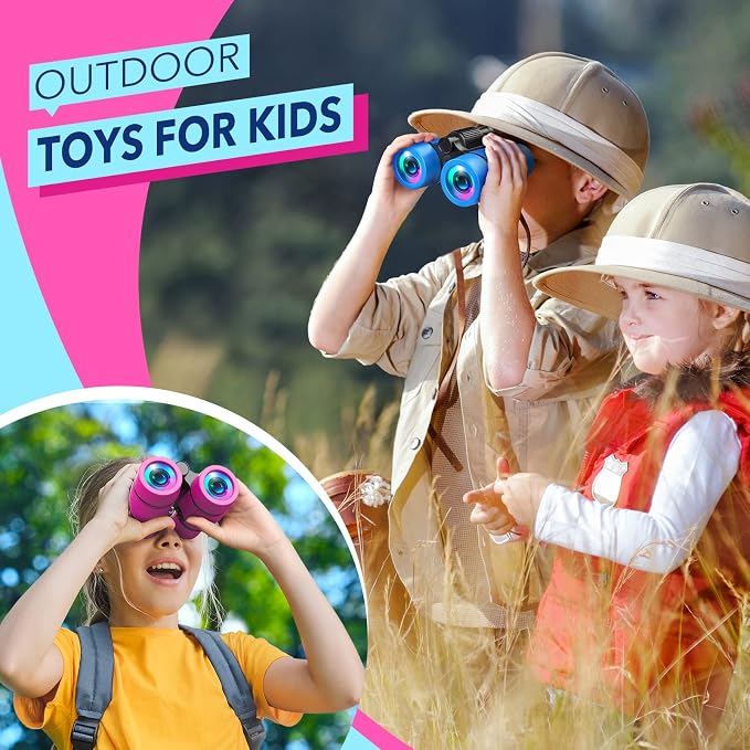 Toys for 3-7 Year Old Girls: LET'S GO! Binoculars for Kids Bird Watching|Camping|Hiking 3 4 5 6 7 8 Year Old Girl Boy Birthday Gifts Outdoor Toy for Kid Ages 4-6 Toddler Gift Stuffers - Image 3