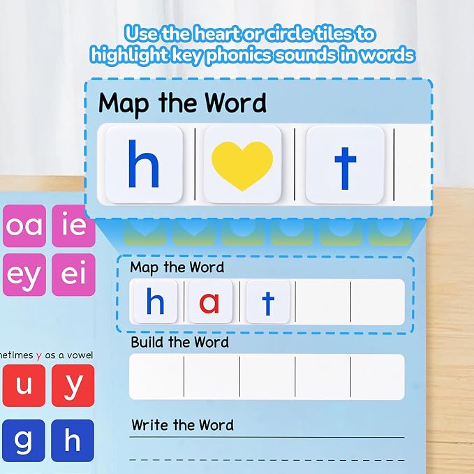 JoyCat 265 Phonics Magnetic Letter Tiles, ABC Word Building Kit with Folder - Image 3