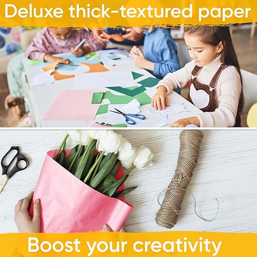 9" x 1200" USA-Made Pink Kraft Paper Roll, 45 Lbs/66 GSM Thickness, American Quality Colored Roll Paper for School, Bulletin Board, Crafts - Odorless, Non-Toxic, Safe for Kids