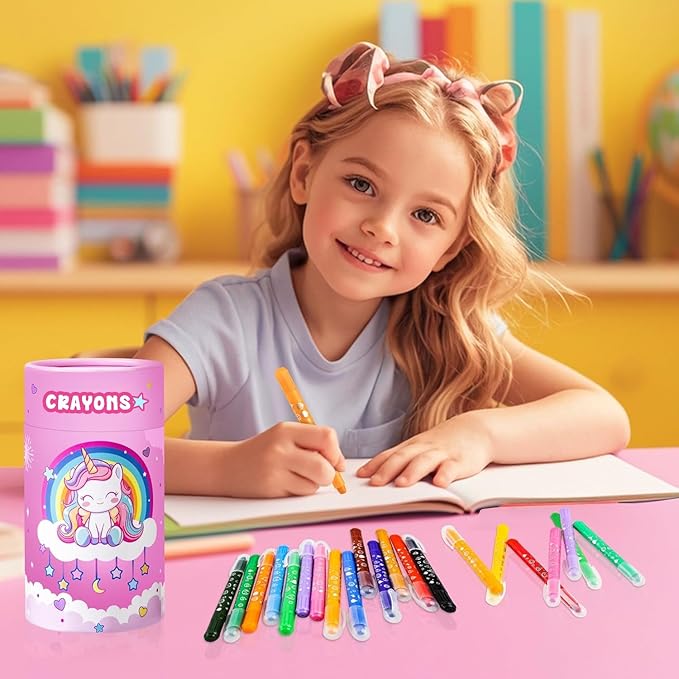 DreamCandy Twist Crayons for Toddlers,24 Colors Non Toxic Washable Crayons for Kids,Art Supplies Drawing Coloring Crayon Set,Gift for Boys and Girls,Back to School,Stocking Stuffers