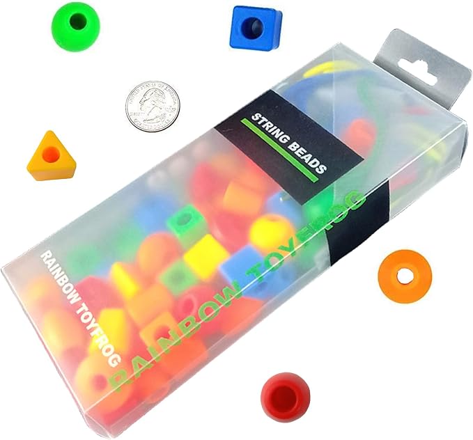 Lacing Beads for Toddlers (60 Stringing Beads,4 Strings) -Educational Montessori Preschool Activities,Toddler Sensory Occupational Therapy Toys Autism OT (with Storage Bag) - Image 6