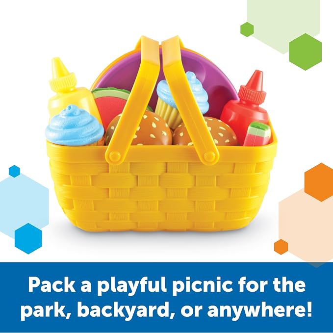 Learning Resources New Sprouts Picnic Set - 15 Pieces, Ages 18+ months Pretend Play Food for Toddlers, Preschool Learning Toys, Kitchen Play Toys for Kids - Image 2