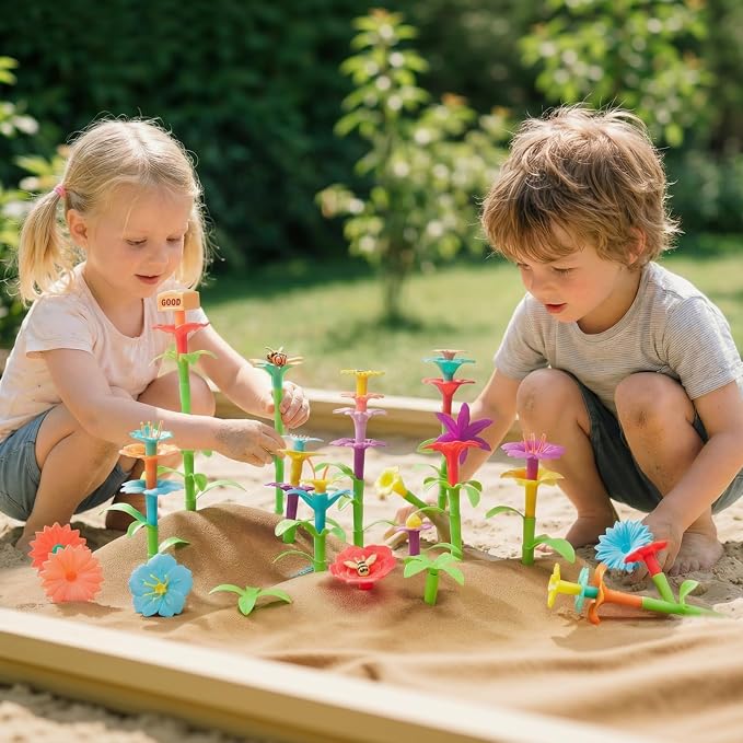 194 Pcs Flower Garden Building Toy Set, STEM Toy Gift for Kids - Image 2