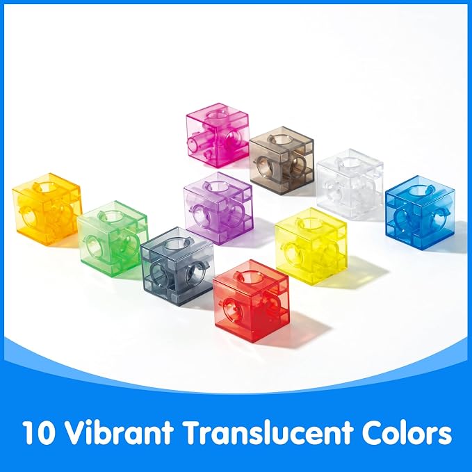100 Pcs Translucent Linking Cubes – Light Table Manipulatives - Image 5