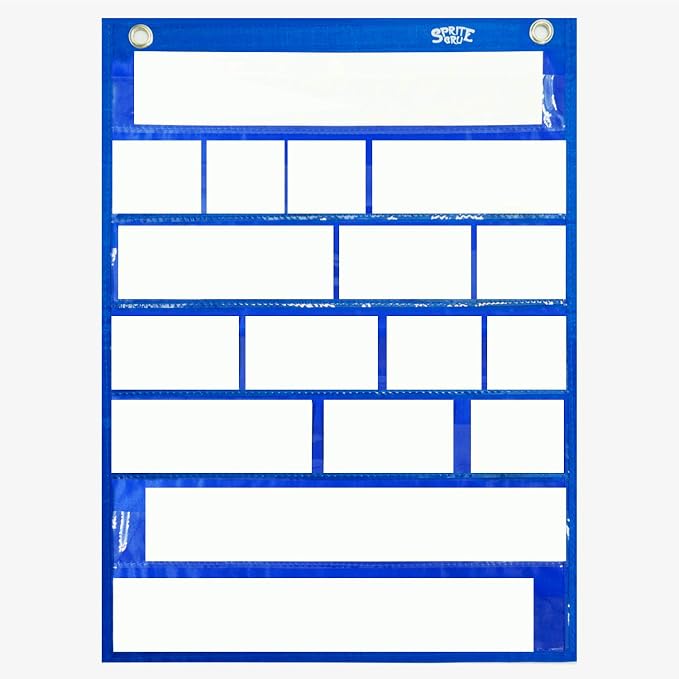 Magnetic Pocket Chart with 10 Dry Erase Cards for Standards,Daily Schedule,Activities,Class demonstrations (Blue) - Image 2