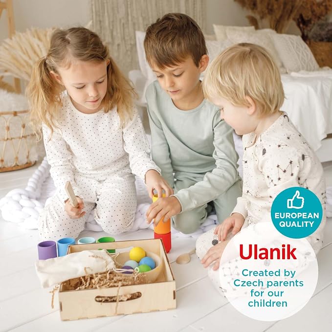 Ulanik Balls in Cups Rainbow Montessori Toys for 1 Year Old - Image 3