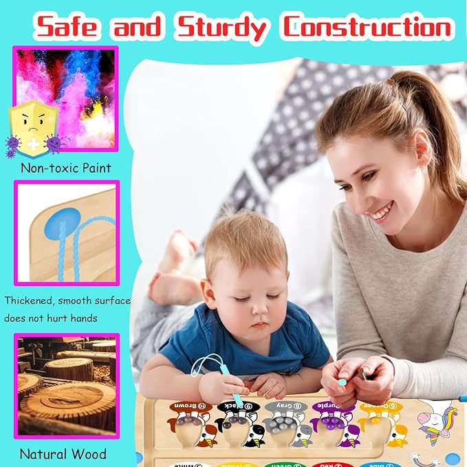 HONGID Magnetic Color and Number Maze,Uniorn Gifts for Girls,Montessori Toys for 2 3 4 5 Year Old,Learning Educational Sensory Toys for Toddlers and Kids Boys Girls,Christmas Birthday Gift for Kids - Image 4